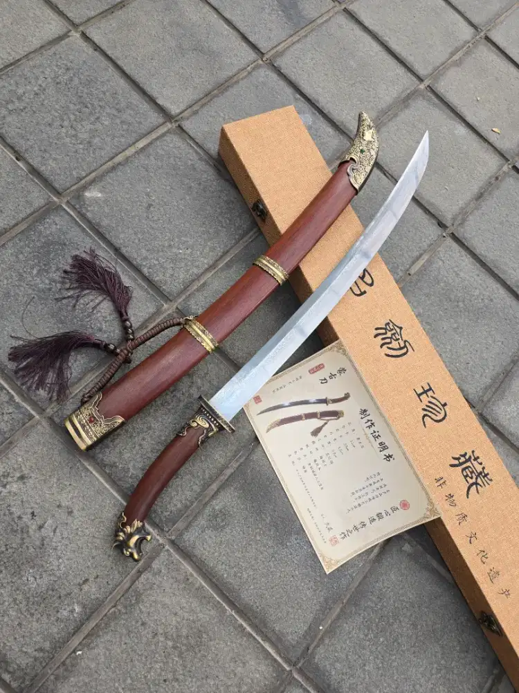 Pedang damascus mongolian sword Tengri Khan dagger sword