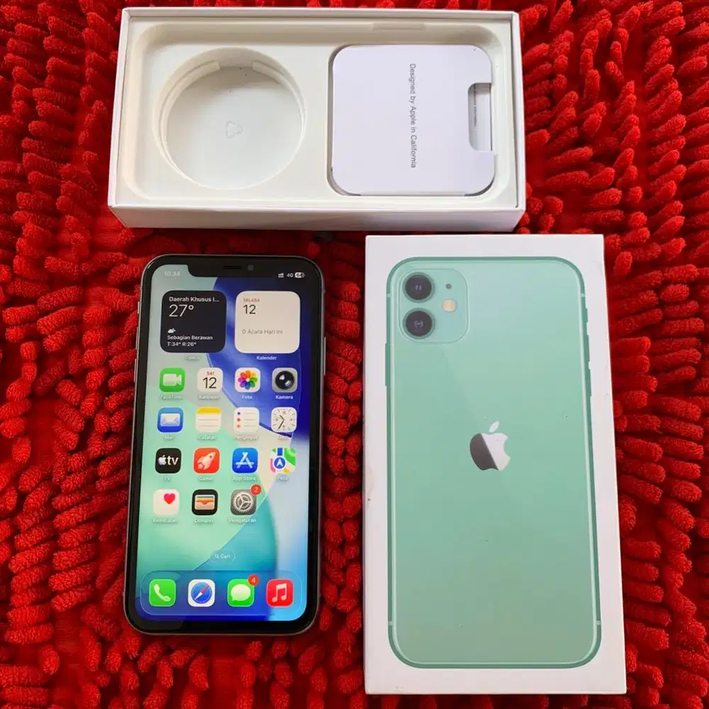 IPhone 111 64GB Lengkap dual sim on sinyal permanent