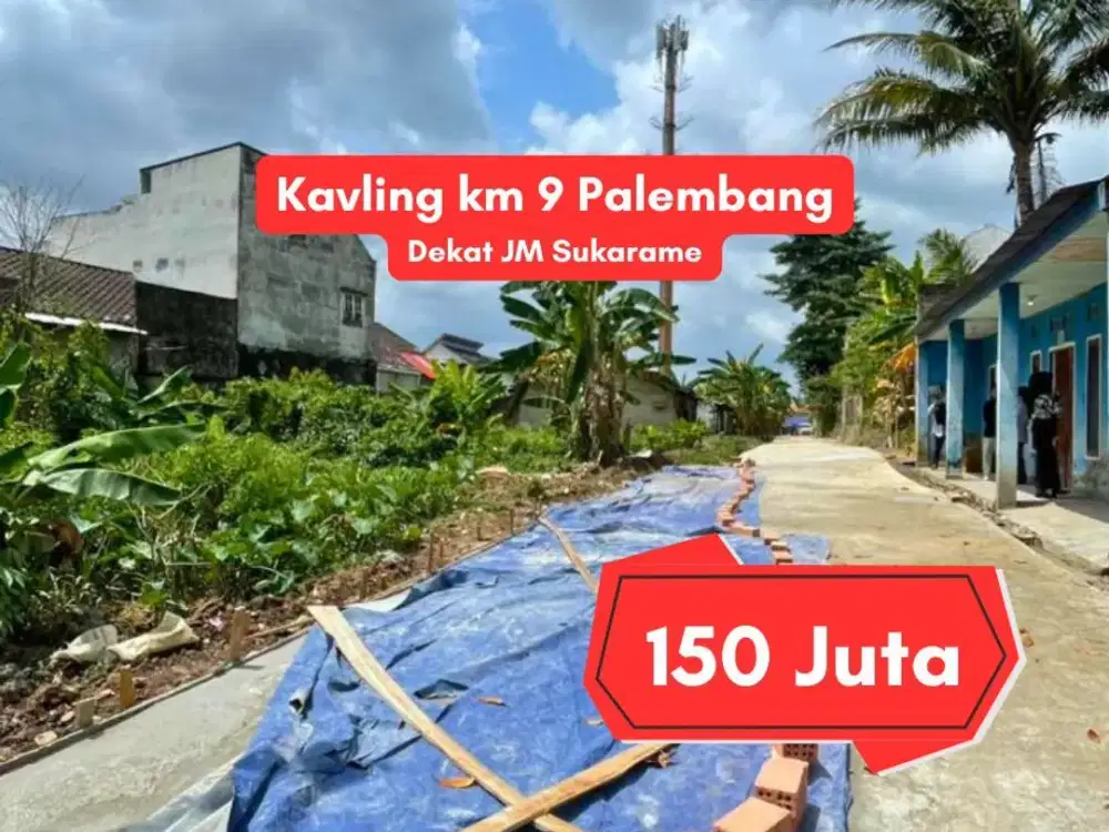 Jual Kavling Murah KM 9 Palembang Dekat JM Sukarame – 84 m² SHM Harga 150 Juta