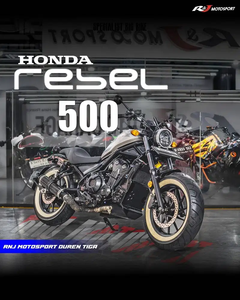 Honda Rebel 500cc Km 5.000an warna Silver Full Paper