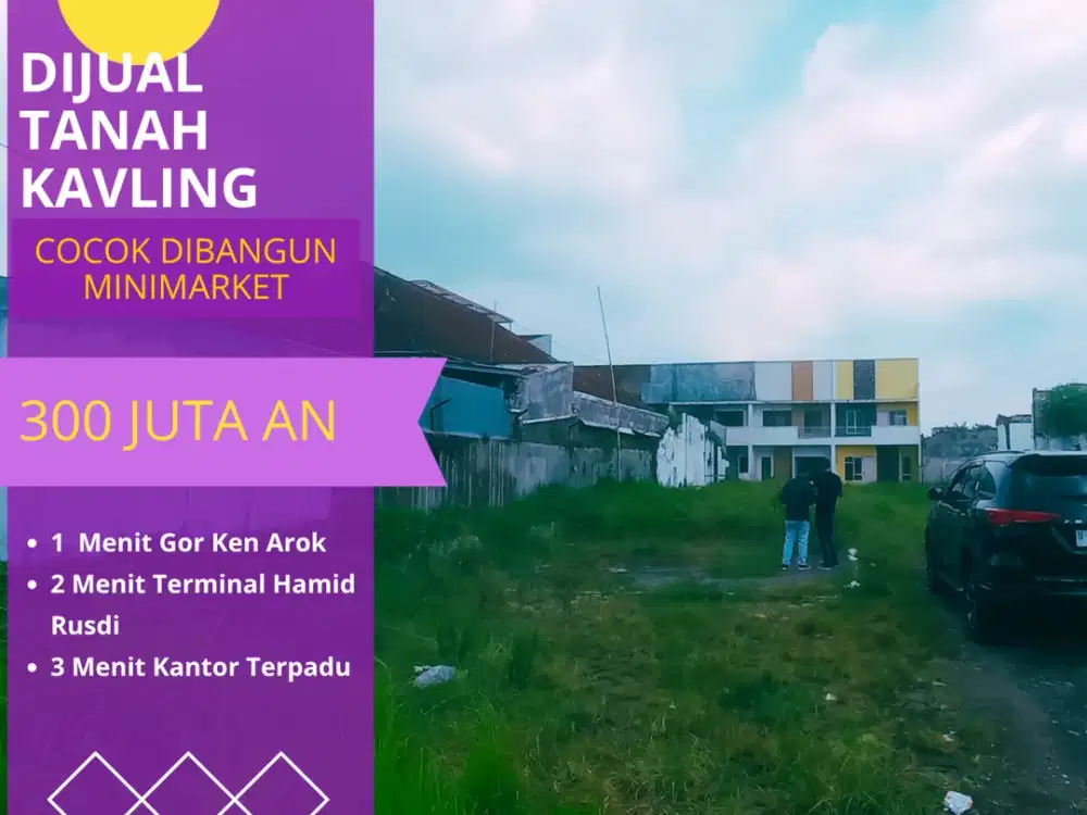 Jual Kavling 5 Menit Universitas Terbuka Malang SHM Split Untuk Dibangun Minimarket