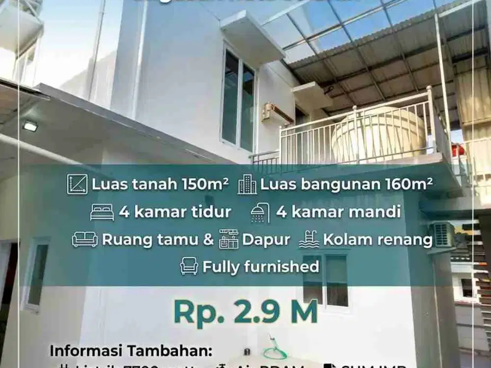 RUMAH SEMI VILLA MINIMALIS 4BR DI UNGASAN BADUNG BALI