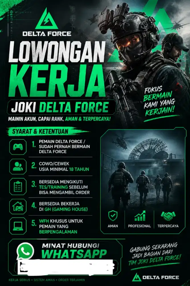 OPEN RECRUITMENT JOKI DELTA FORCE
