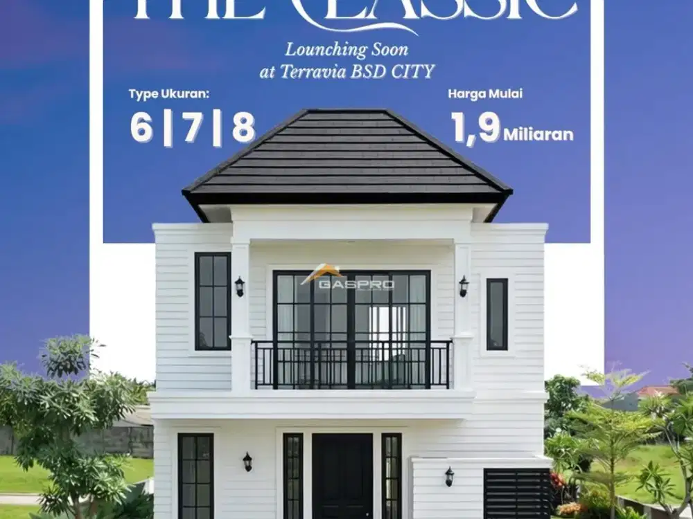 New Castilo At Cluster Terravia BSD City 1,9Man Type 6,5X12 Diskon Besar KPR Free DP 10%