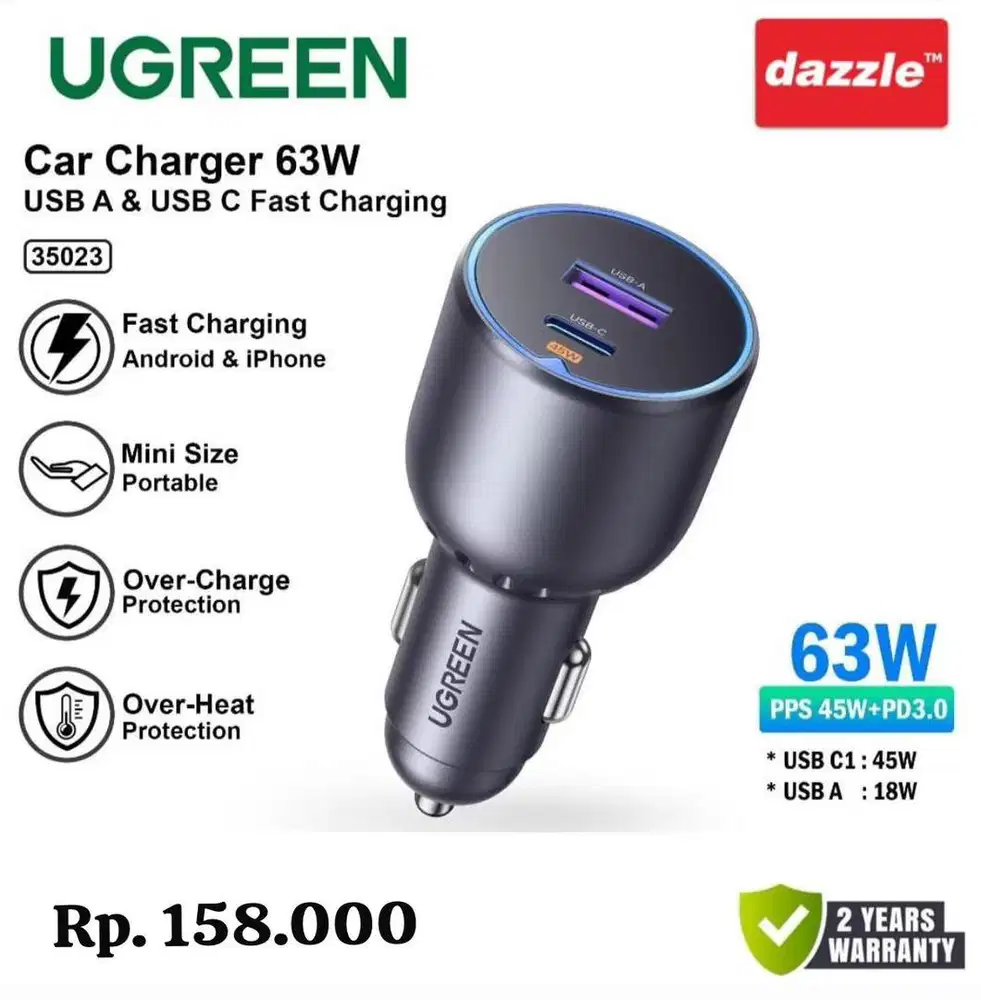 CAR CHARGER UGREEN 63W