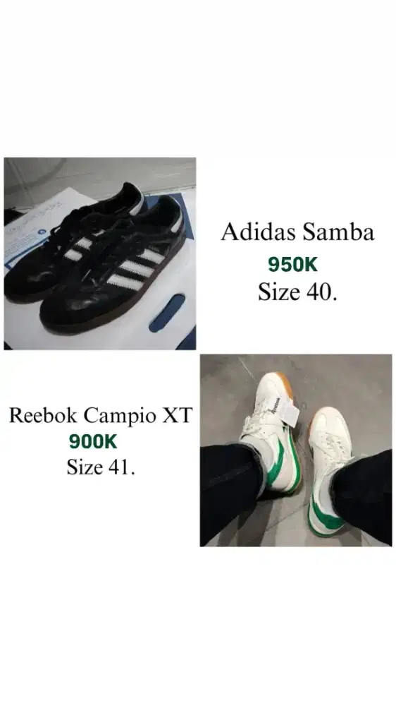 Sepatu Pria Adidas Samba & Reebok