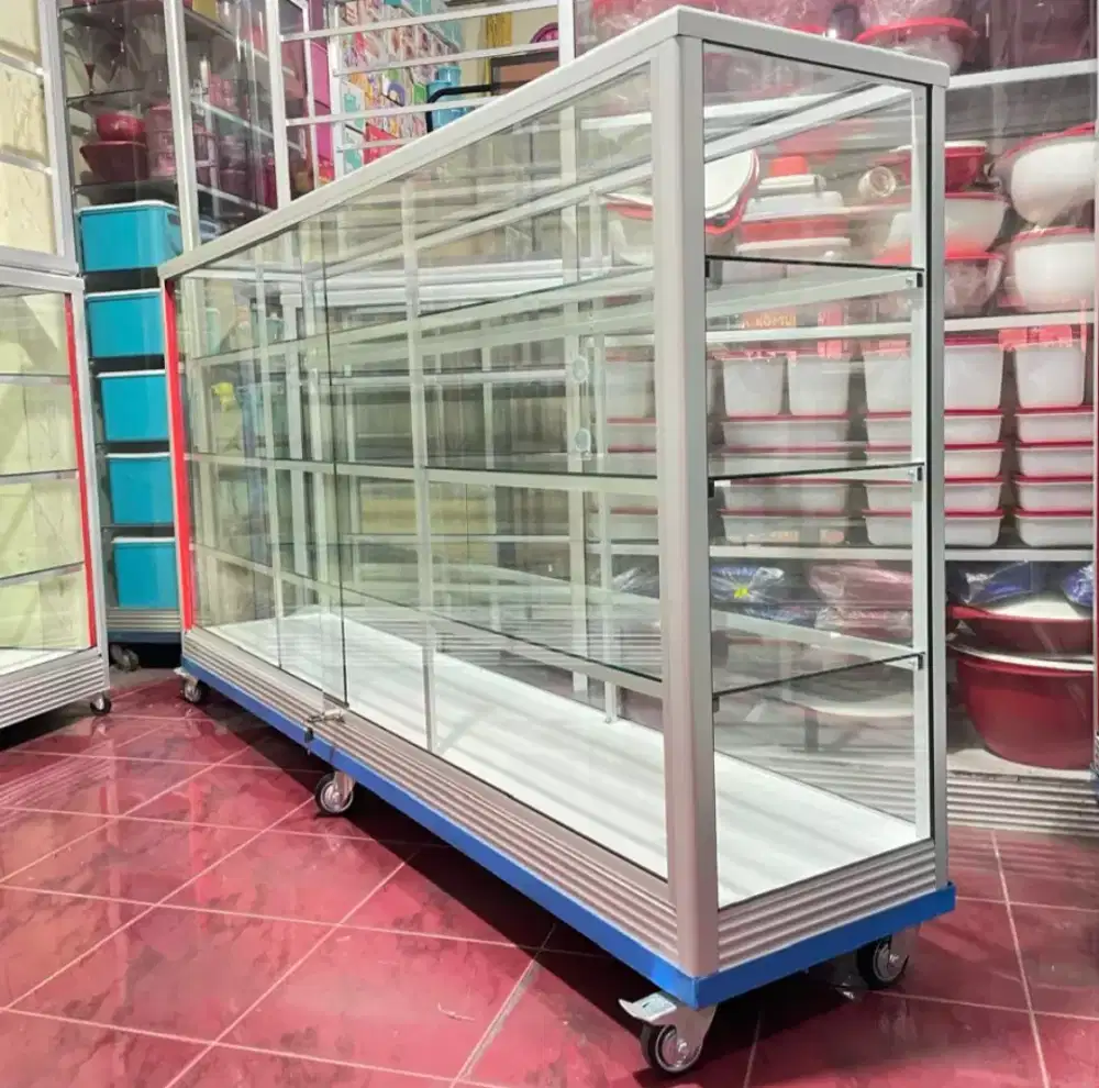 Etalase Pakai Roda Panjang 2 Meter serbaguna
