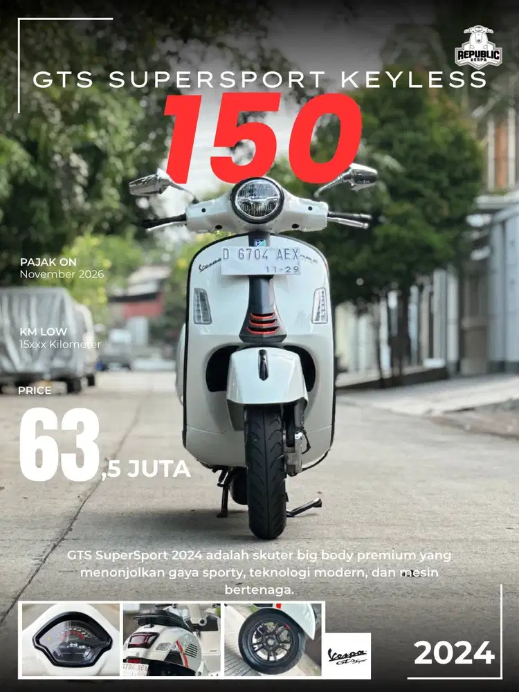 GTS SUPERSPORT 150 4V IGET FACELIFT ABS-ASR KEYLESS 2024 WHITE