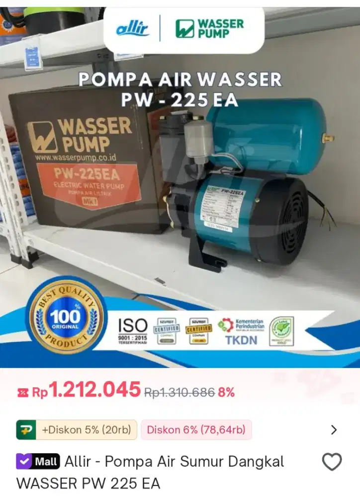 Pompa Air Wasser PW-225 EA