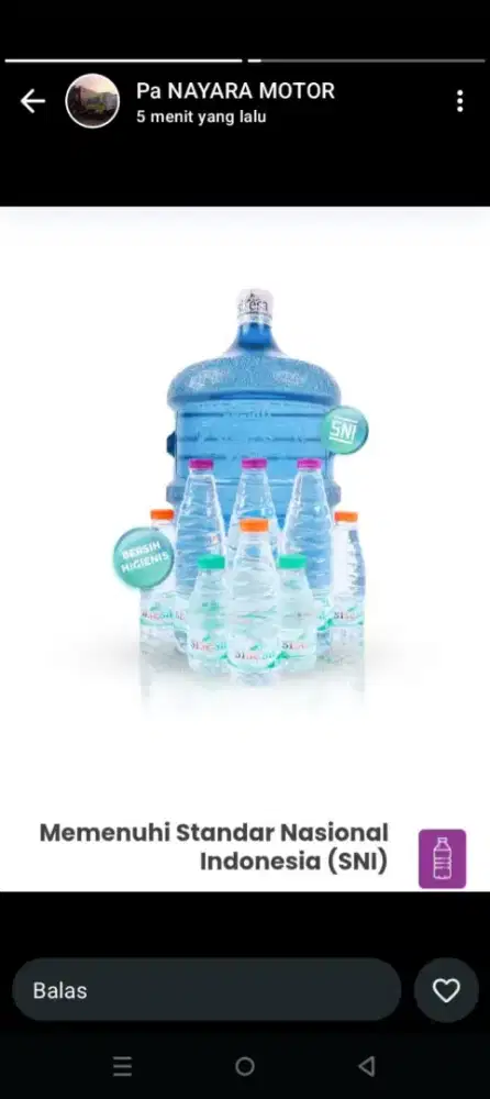 Air mineral sisesa kemasan botol