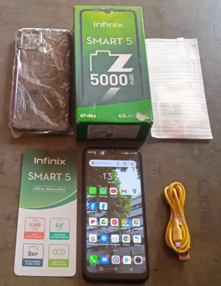Infinix Smart 5 (2022)
Ram 3Gb Rom 64gb
Blue Dark Edition FULSET