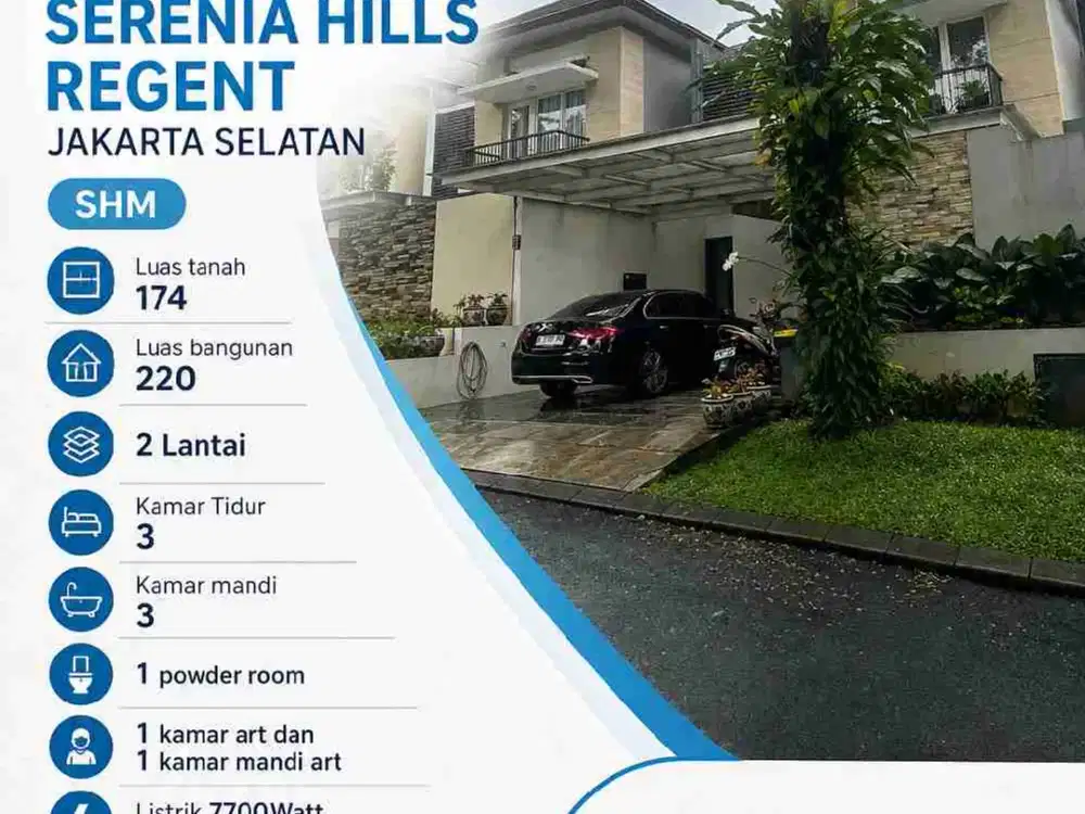disewakan rumah sherenia hils regent jakarta selatan