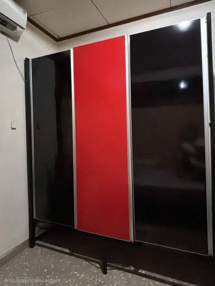 Lemari baju besar dengan 3 pintu.