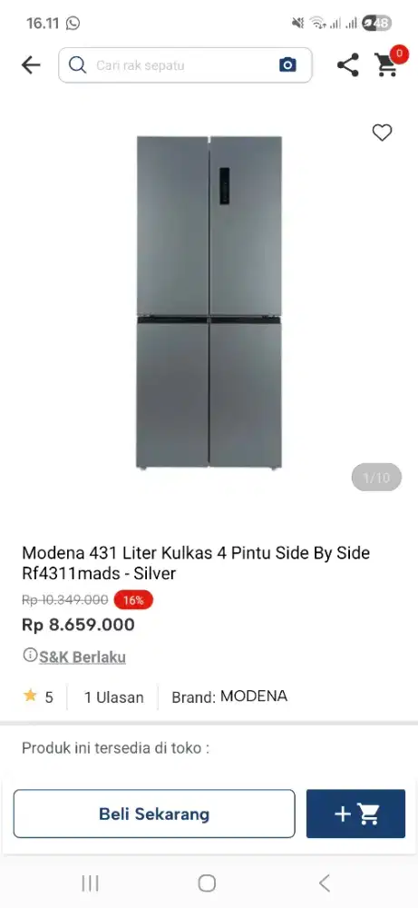 Modena kulkas 4pintu promo