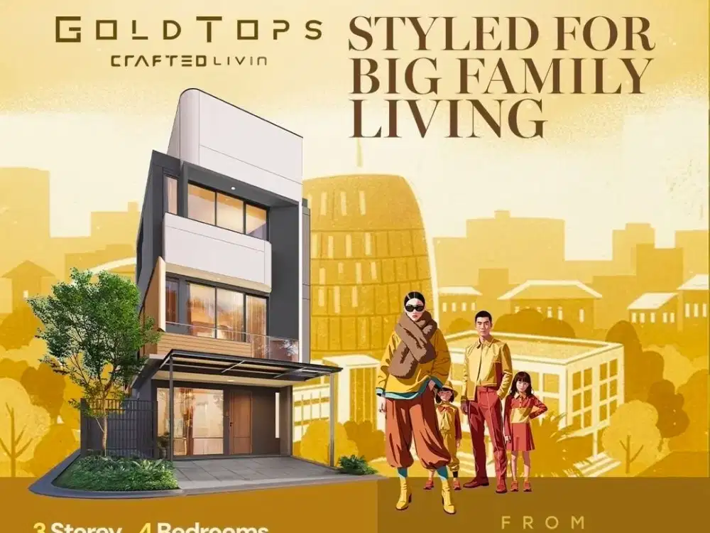 Rumah Termurah di Karawaci Goldtops Crafted 5B Harga 996 Juta | 3 Lantai Modern | 4 KT 4 KM