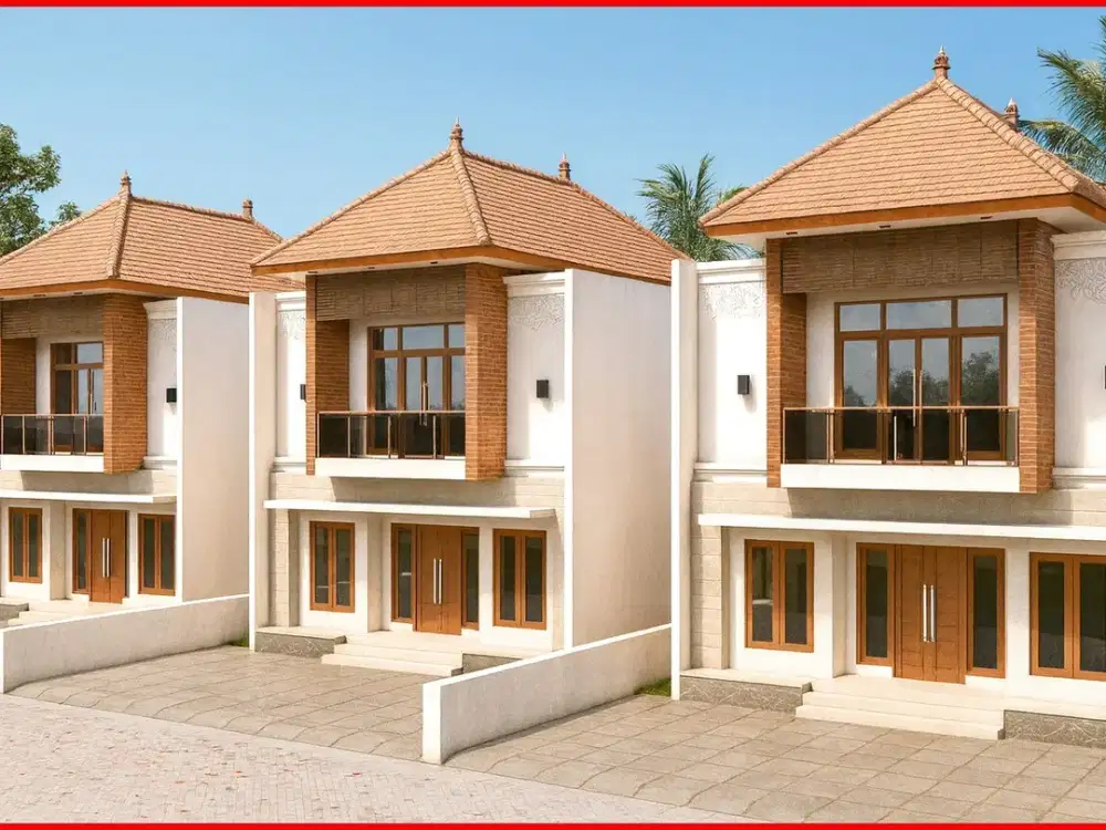 Gentan Sleman, Rumah Dijual Jogja Gaya Arsitektur Bali Style 2 Lantai