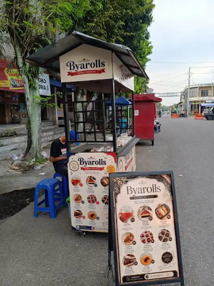 Gerobak jualan+banner