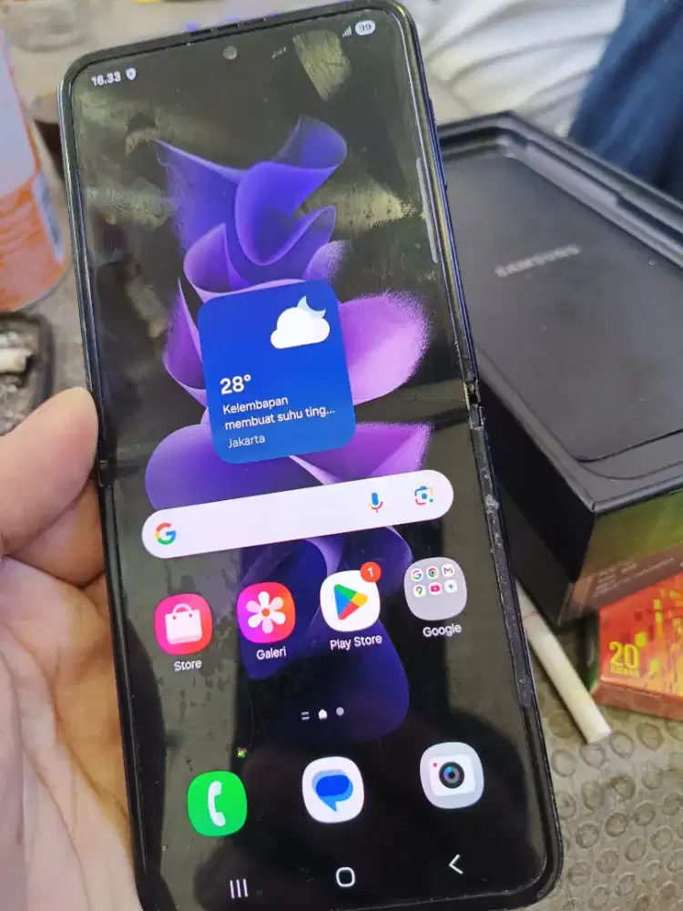 Second Samsung Flip 3 8/256gb sein mulus batangan normal murah meriah