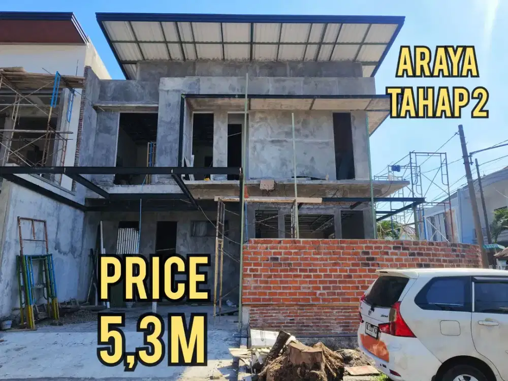 BARU GRESS  RUMAH MODERN TROPIS MEWAH ARAYA 2 GALAXY BUMI PERMAI SURABAYA TIMUR. DEKAT MERR, MANYAR, KLAMPIS, ITS, Dsb  Ukuran : 12x15 LT : 180 m2 LB