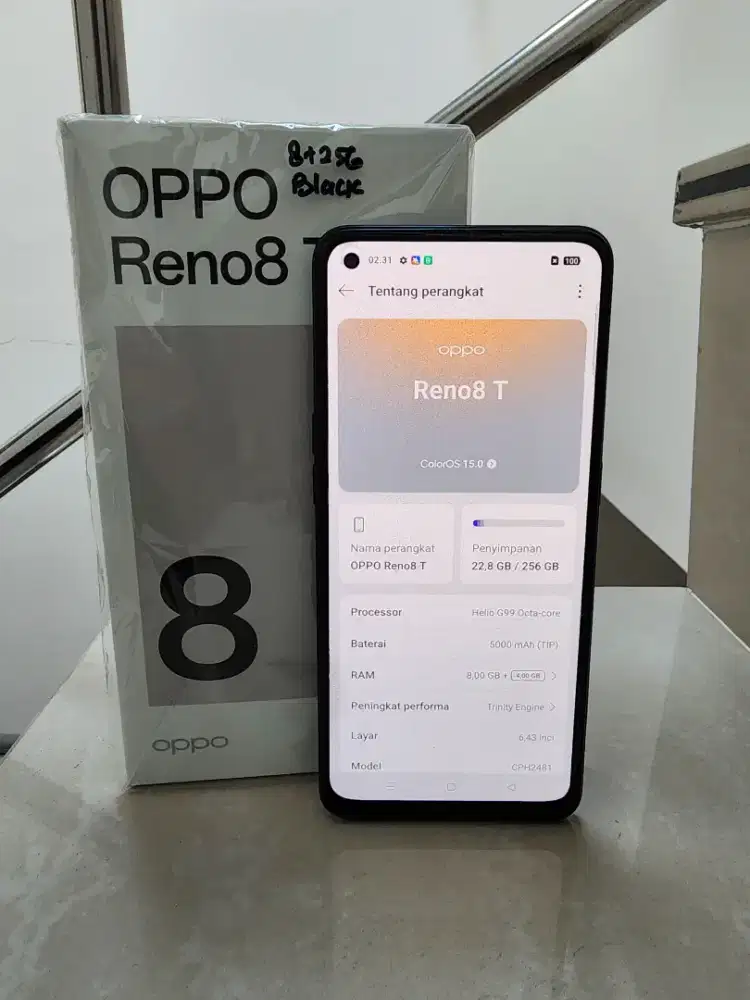 Oppo Reno 8T 4G Ram 8GB/Rom 256GB Hitam