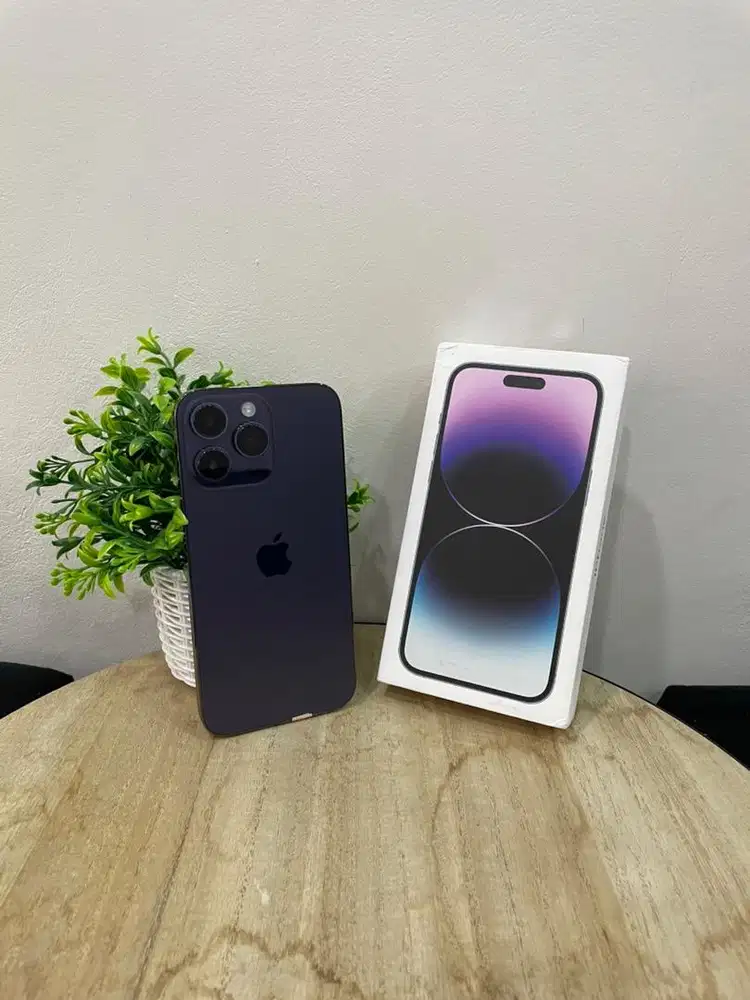 IPhone 14 ProMax 256GB Purple mulus Fullset BH 98% Sinyal All Operator