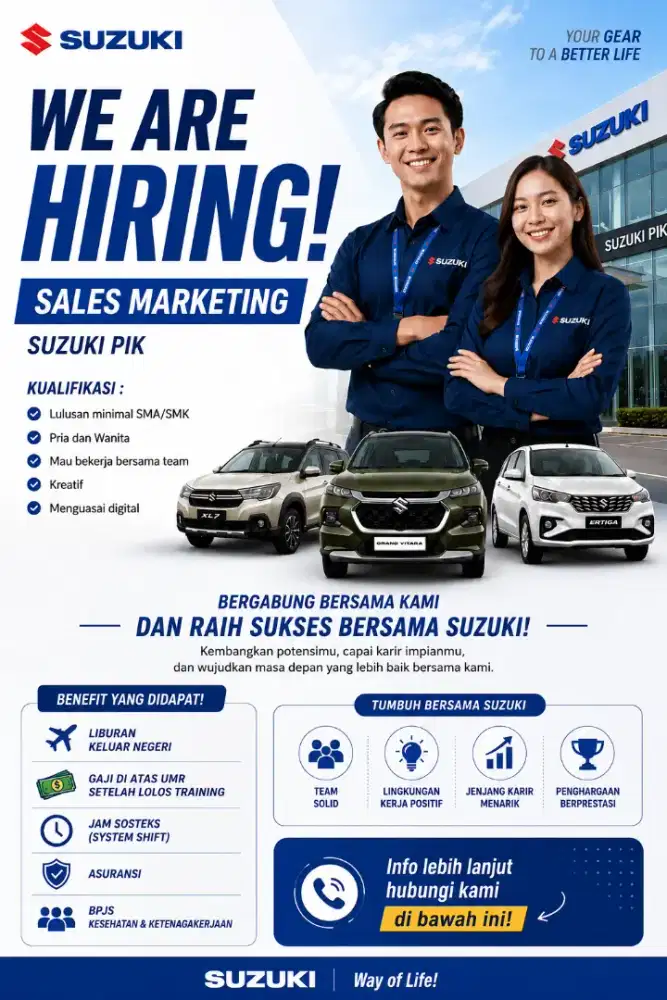 Lowongan Kerja Sales Executive Suzuki Pantai Indah Kapuk