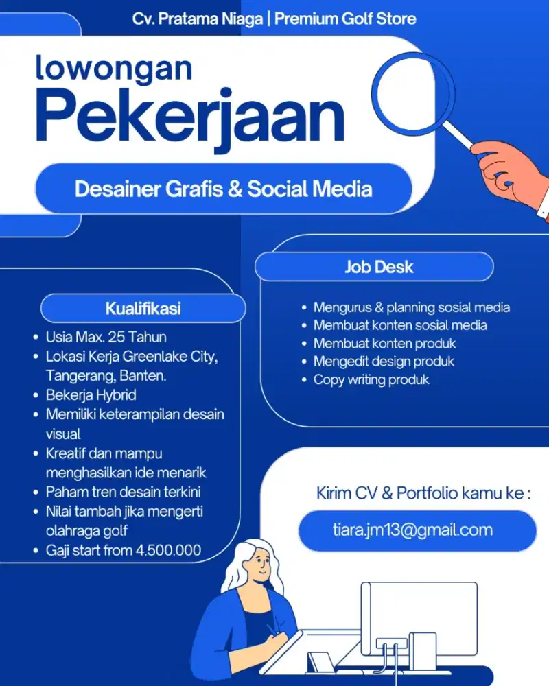 LOWONGAN KERJA UNTUK DESAINER GRAFIS & SOCIAL MEDIA