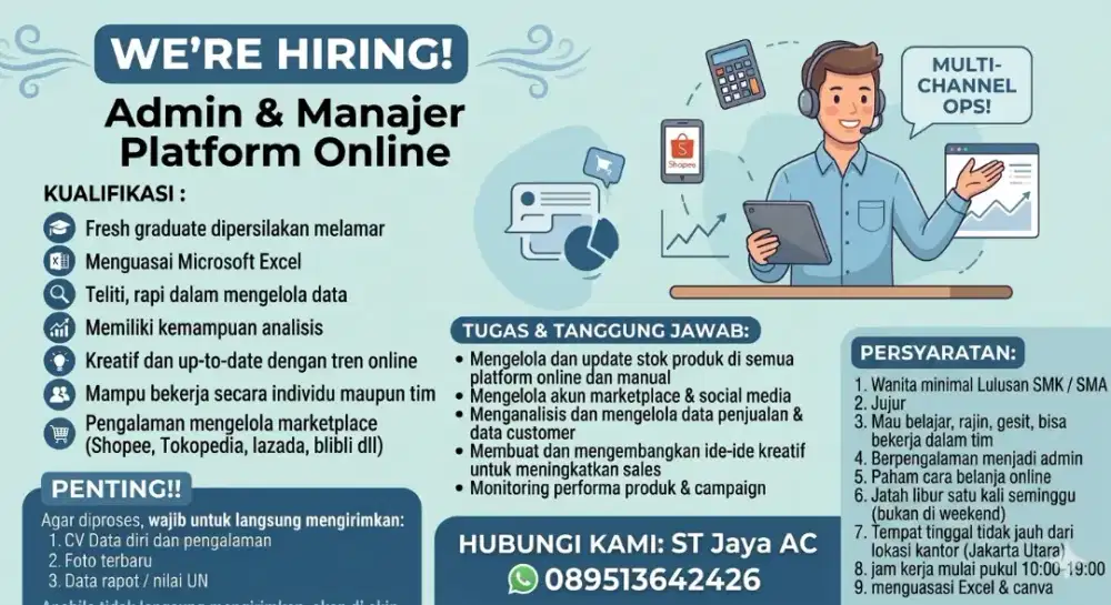 Loker Admin toko Online