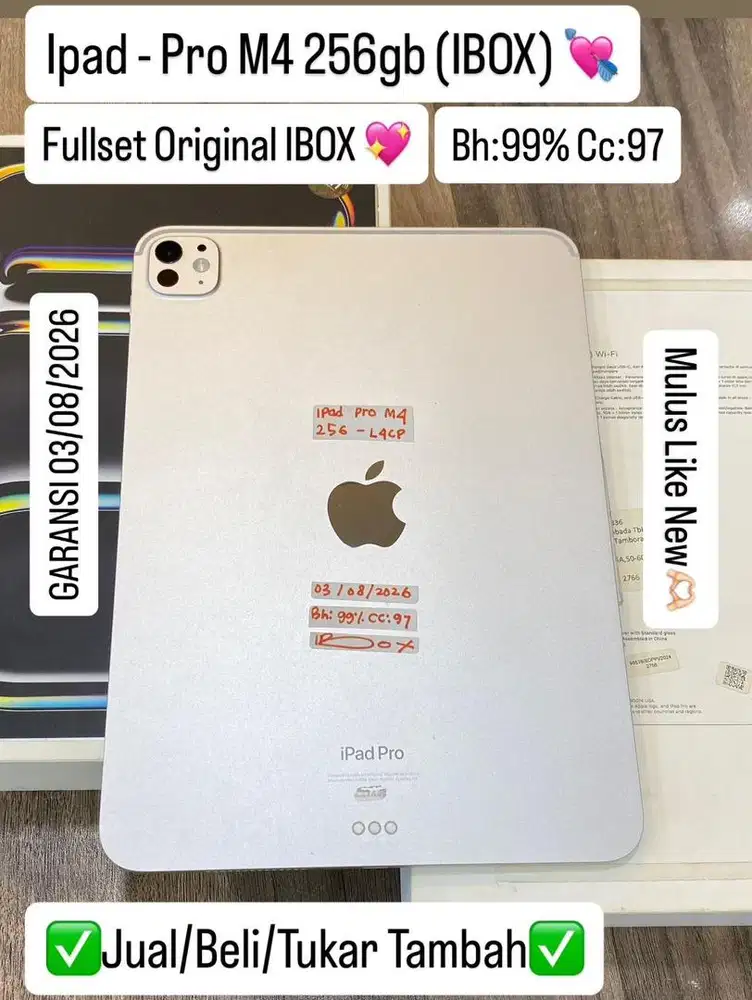 Ipad Pro M4 11 inch 256 Gb Silver Ibox Garansi On