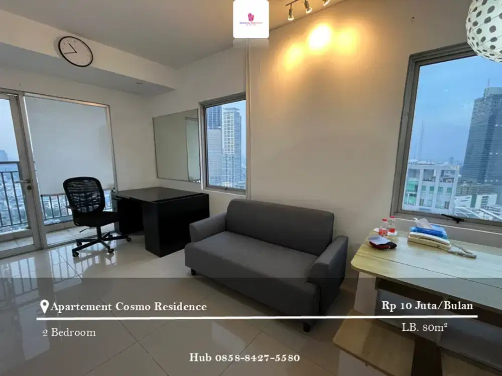 Disewakan Apartement Cosmo Residence 2BR Full Furnished High Floor