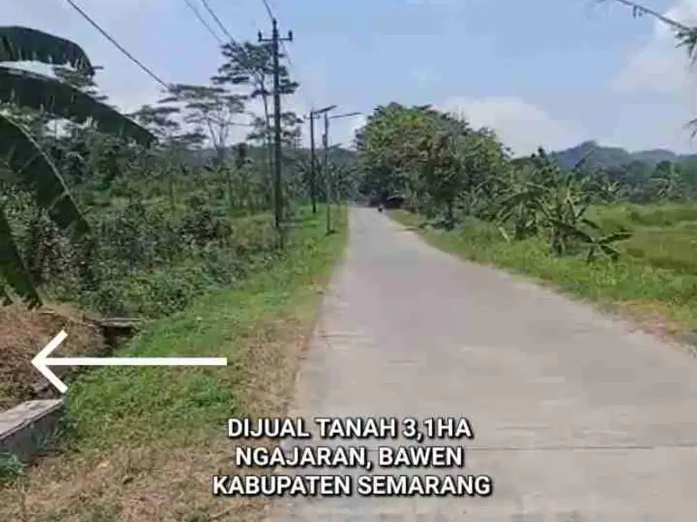 DIJUAL TANAH MURAH 3,1HA DI NGAJARAN, TUNTANG DEKAT BAWEN & PRINGAPUS, KABUPATEN SEMARANG
