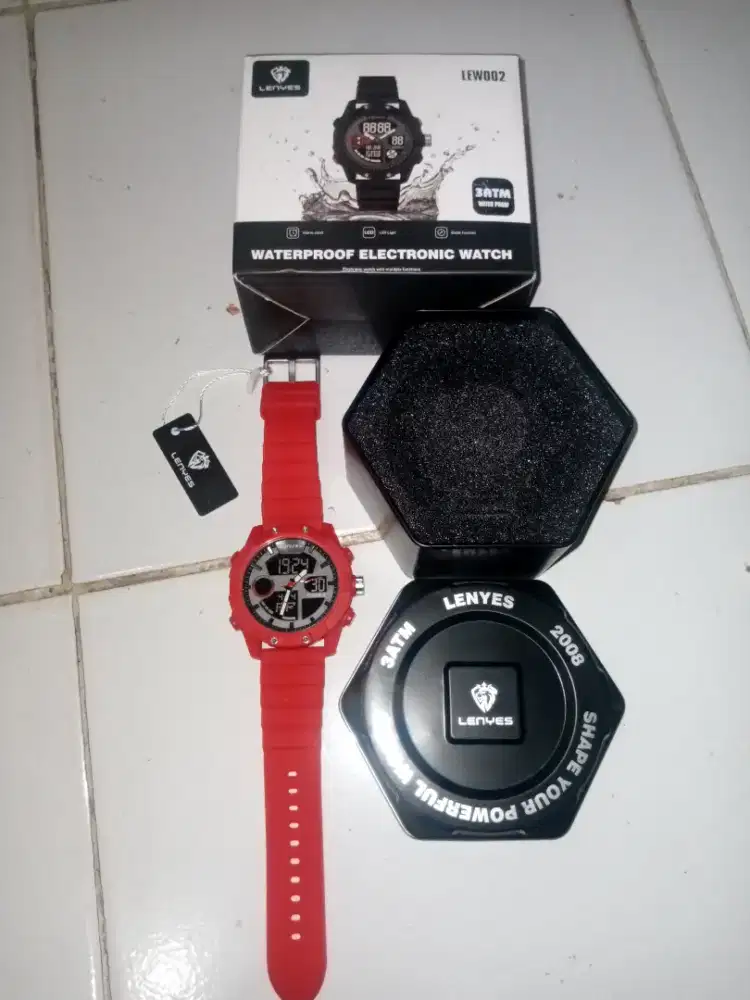 Jam Tangan Cowok Double Time (Analog + Digital) Merk Lenyes