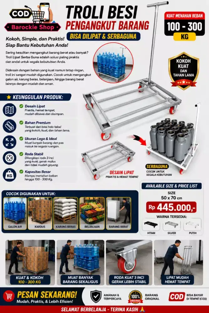 TROLI BESI ANGKUT BARANG