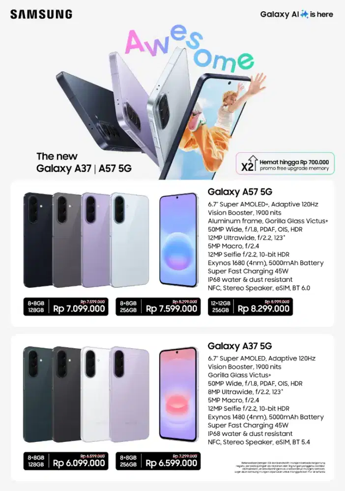 Cicilan Tanpa kartu kredit Samsung A37 A57
