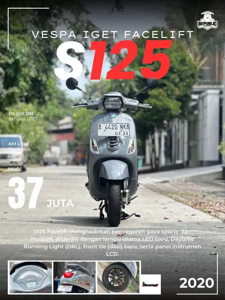 VESPA S125 IGET FACELIFT 2020 GREY MATERIA