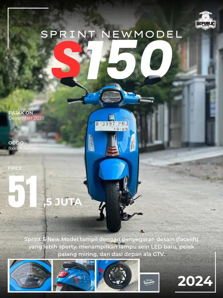 SPRINT S150 IGET ABS FACELIFT NEW MODEL 2024 BLUE ELECTRICO