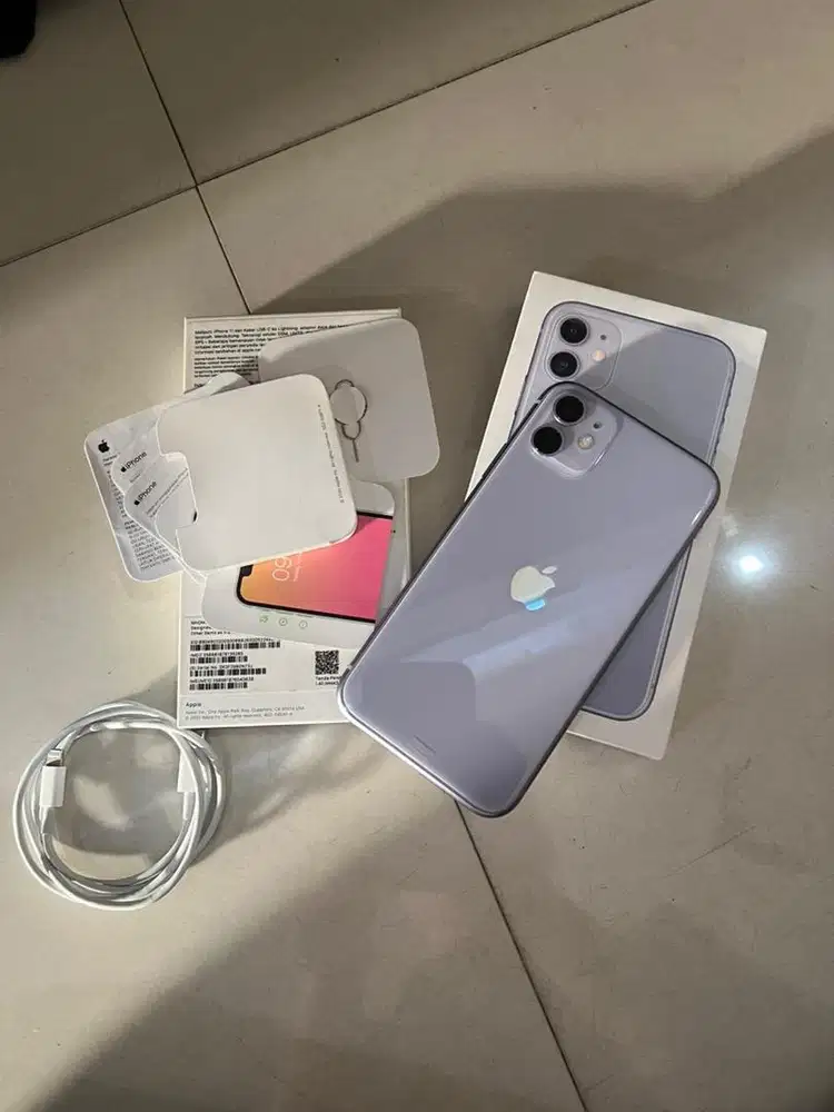iphone 11 iBox 128GB Warna Purpel 82% Like New Normal jaya