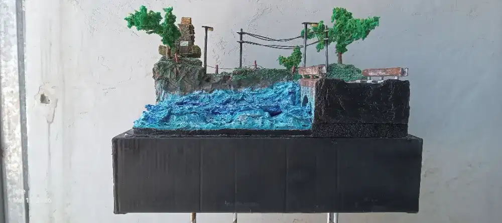Diorama jembatan/sungai untuk diecast64