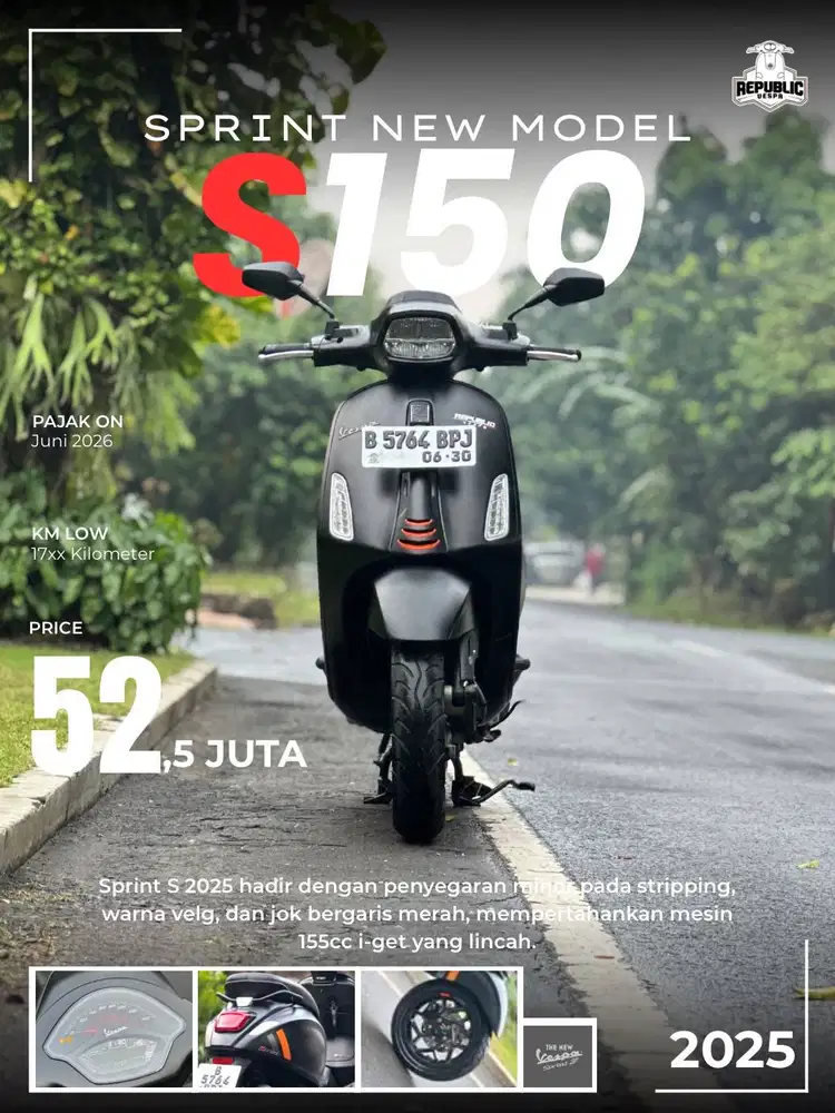 SPRINT S150 IGET ABS FACELIFT NEW MODEL 2025 BLACK CONVINTO
