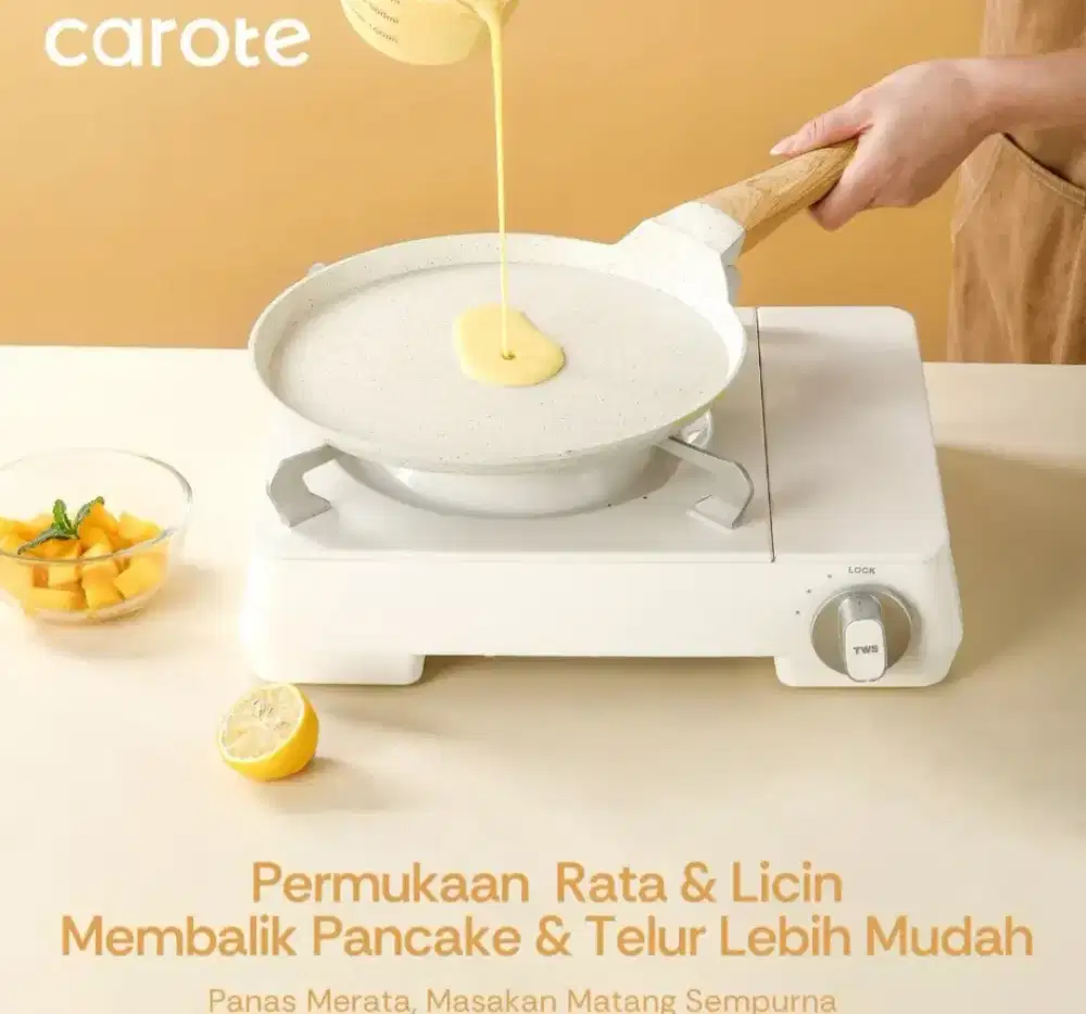 CAROTE Penggorengan Datar Satuan 20cm lapisan granit Anti lengket
