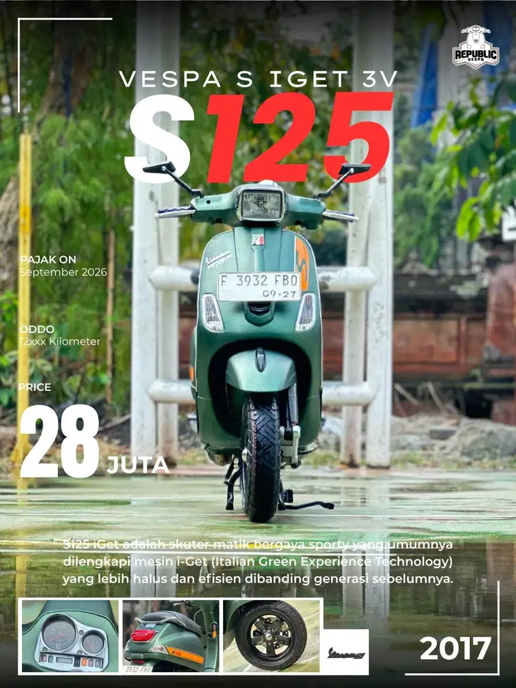 VESPA S125 IGET 3V IE 2017 VERDE MATT