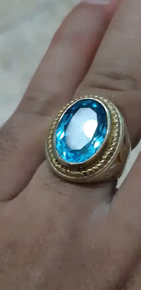 Cincin Batu Blue Topaz