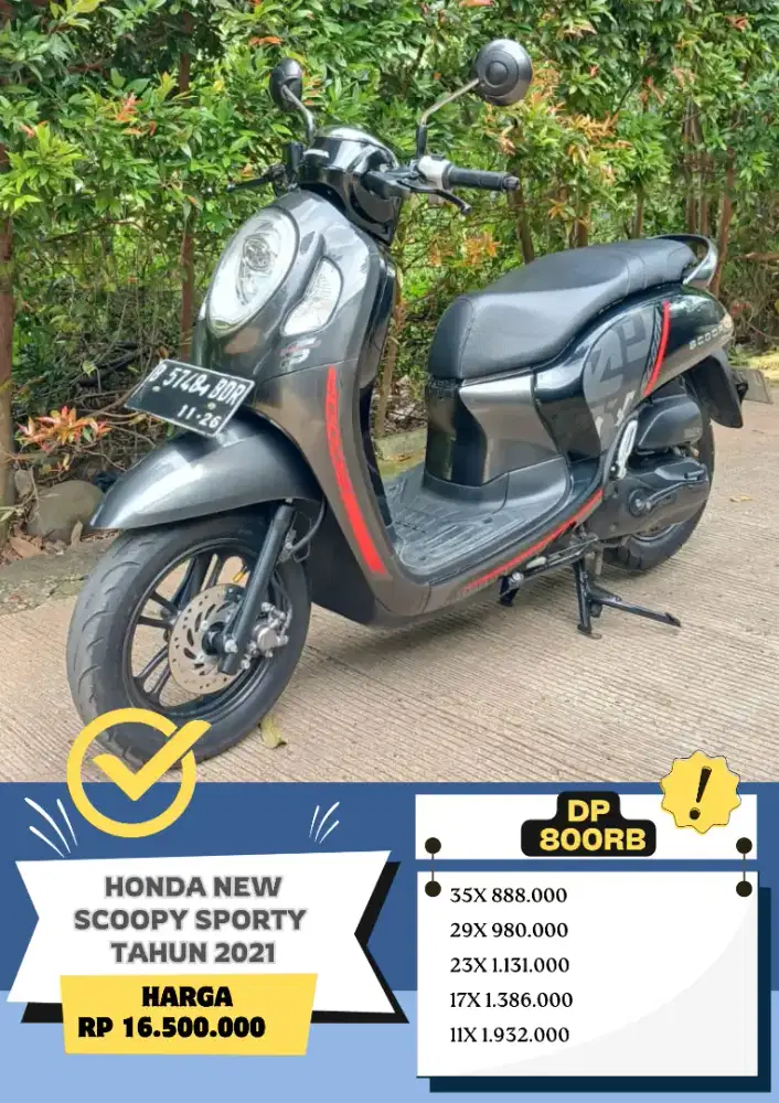 Honda New Scoopy Sporty tahun 2021 Siap Pakai