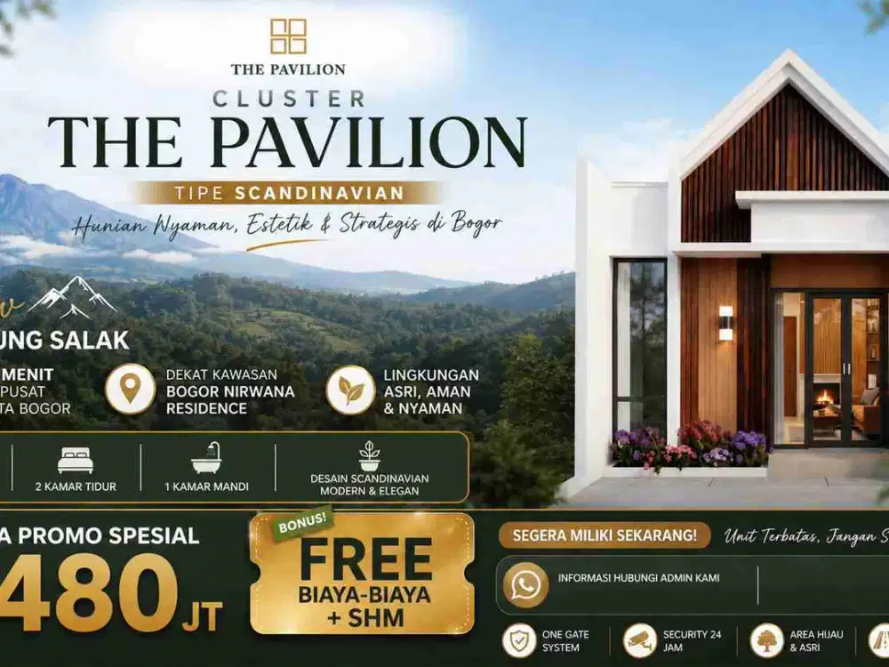 Rumah Murah Kota Bogor The Pavilion Bogor Selatan Tanpa Dp