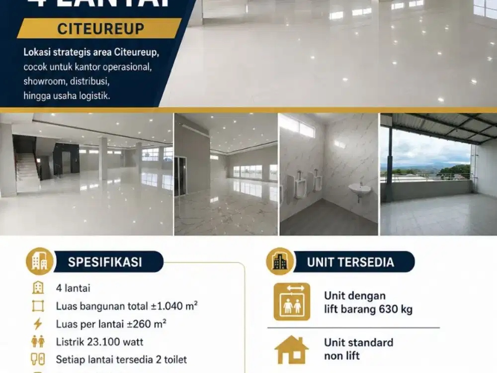DISEWAKAN RUKO/GEDUNG GANDENG 2 UNIT BARU PINGGIR JALAN RAYA