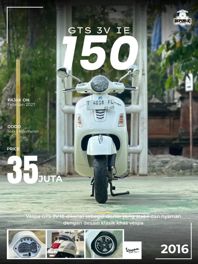 GTS 150 3V IE 2016 WHITE INNOCENZA