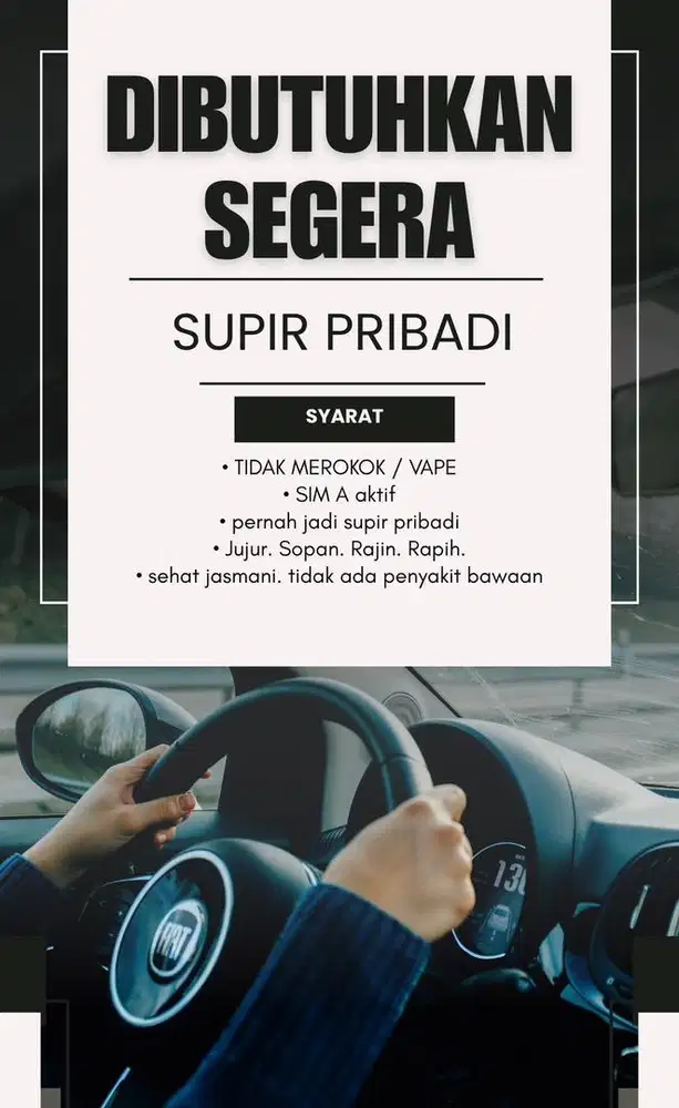 Dibutuhkan segera driver pribadi