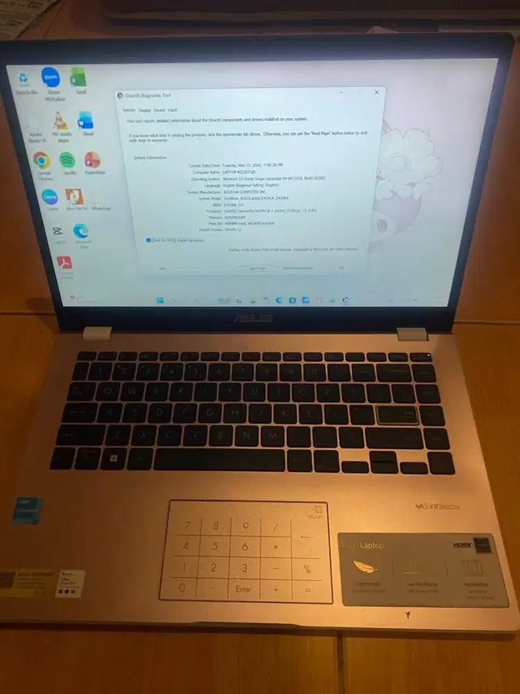 Laptop ASUS Vivobook Go 14 E410KA Pink Like New RAM 8GB SSD 256GB