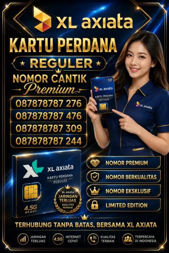 Nomor Cantik Super Premium Perdana XL Axiata Reguler 8787 8787