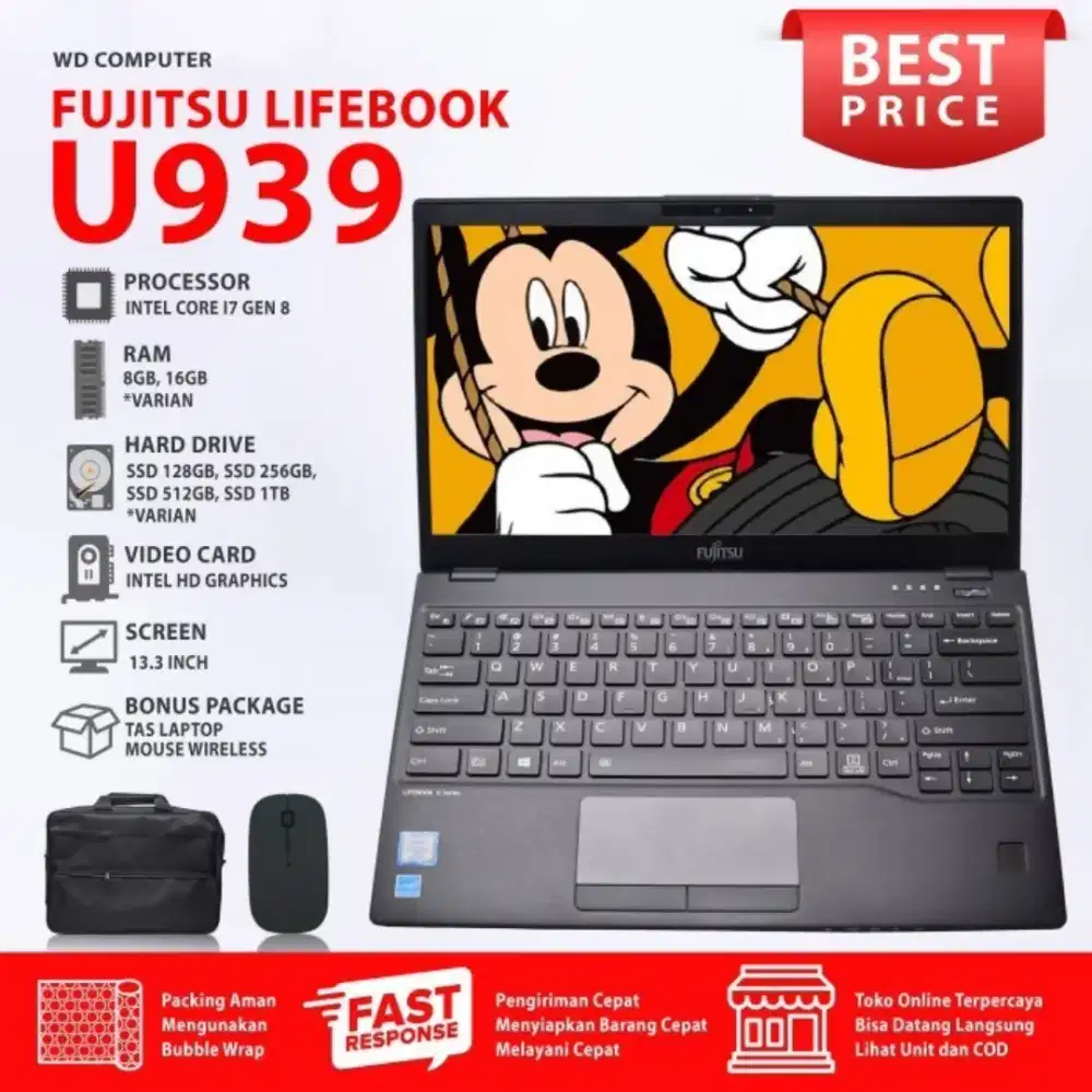 [Limited Stock] Laptop UltraSlim Fujitsu U939 core i7 gen 8